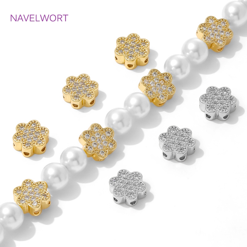 Flower Supplies - 팔찌 용 18K 골드 도금 꽃