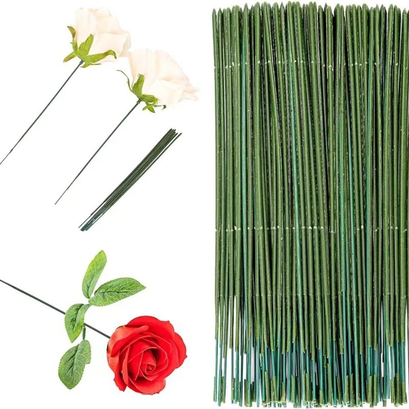 100 조각 꽃 줄기, 인공 꽃 막대, 꽃꽂이 용품을위 - Wire Stem Florist 리뷰 및 가격