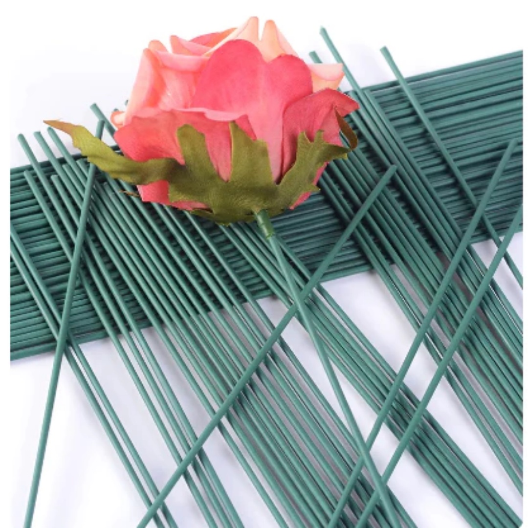 50pcs 꽃집 꽃꽂이를위한 녹색 꽃 와이어 줄기 30 - Wire Stem Florist 리뷰 및 가격