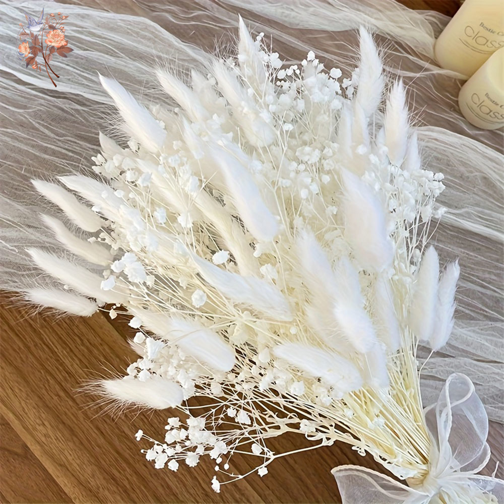 54Pcs 흰색 말린 꽃 신부 Mariage 꽃다발 자 - Dried Flower Bunch 리뷰 및 가격
