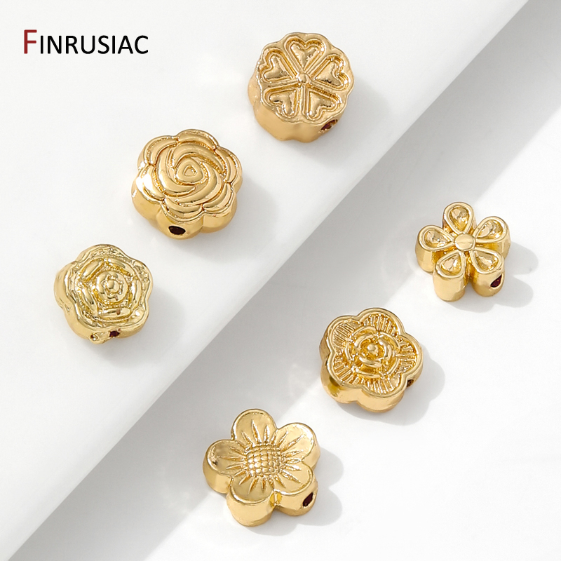 14K 금도금 황동 꽃 스페이서 비즈, 플랫 분리기 비 - Flower Supplies 리뷰 및 가격