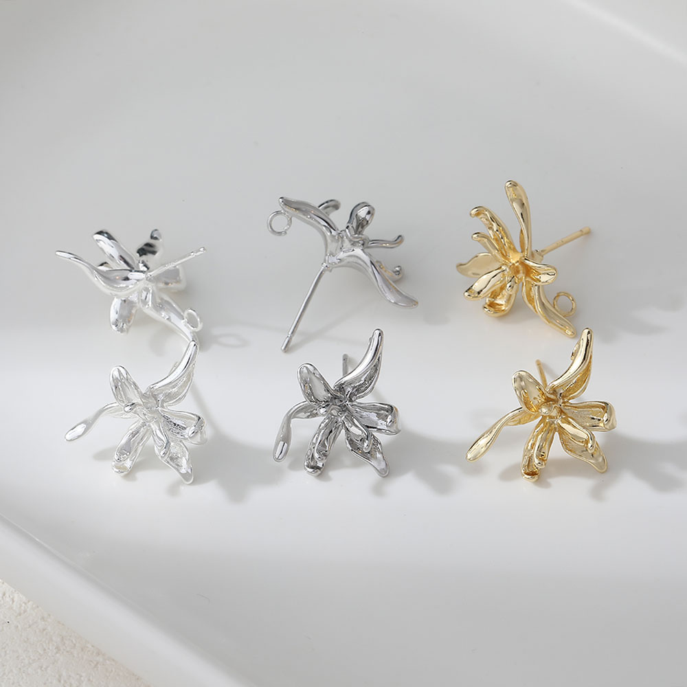 4PCS 우아한 꽃 모양 귀 스터드 Diy 귀걸이 커넥 - Flower Supplies 리뷰 및 가격