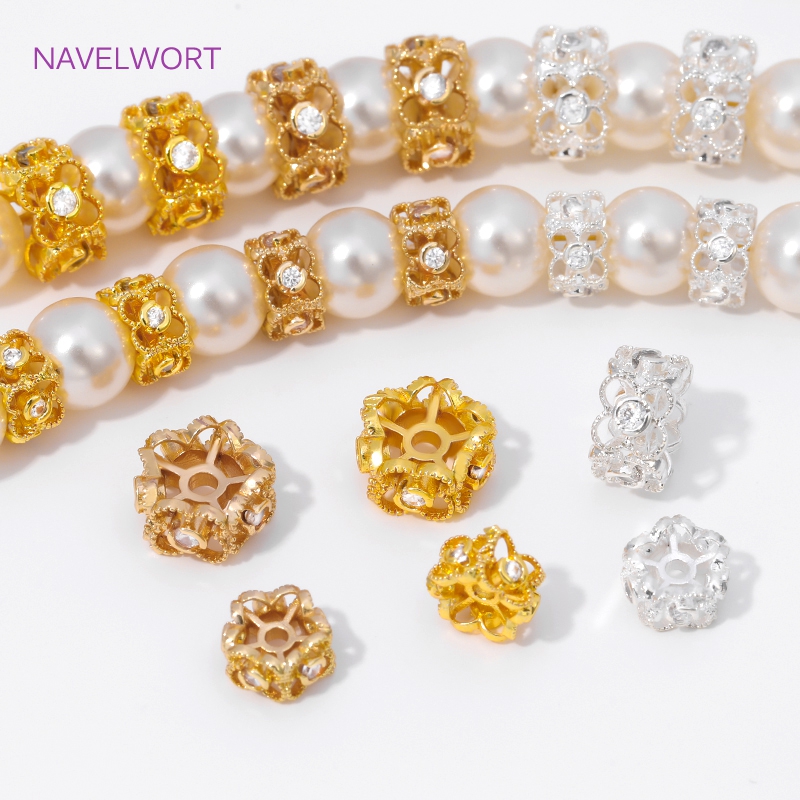 8/10MM 비즈 분리기 18K 금도금 꽃 모양 스페이 - Flower Supplies 리뷰 및 가격