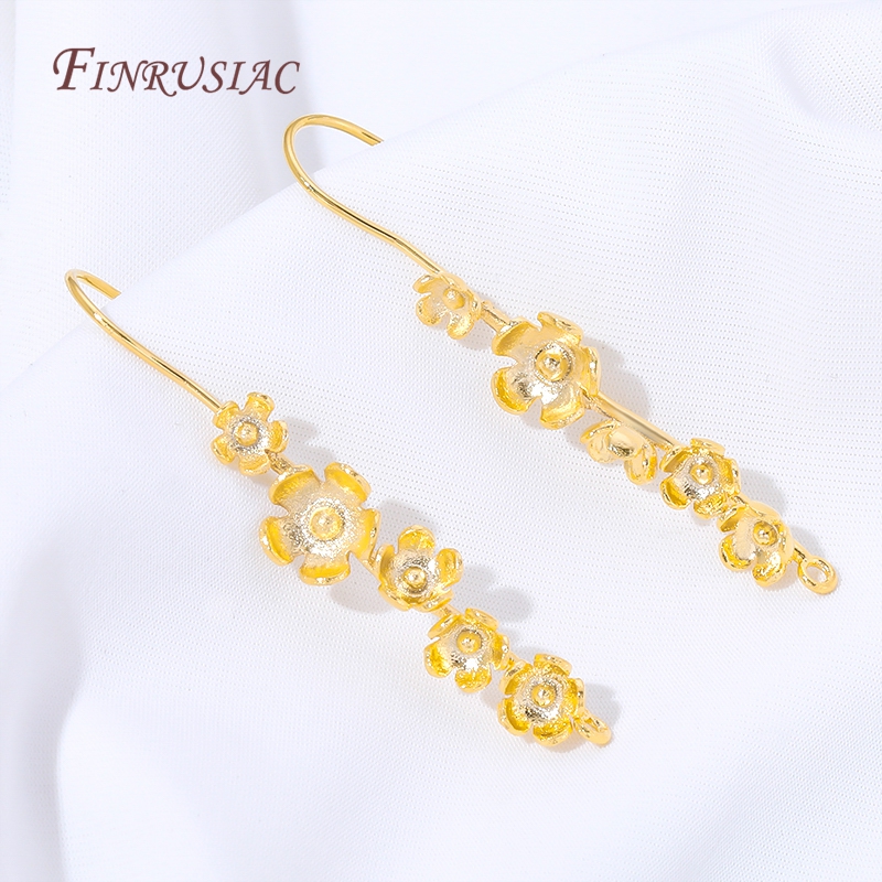18K 금도금 꽃 귀걸이 고리, 빈티지 꽃무늬 드롭 귀 - Flower Supplies 리뷰 및 가격
