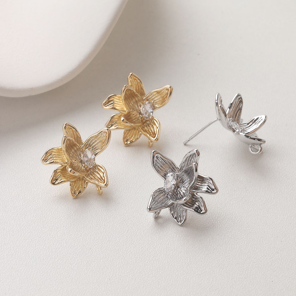 4PCS 우아한 꽃 귀 스터드 귀걸이 쥬얼리 만들기 용 - Flower Supplies 리뷰 및 가격